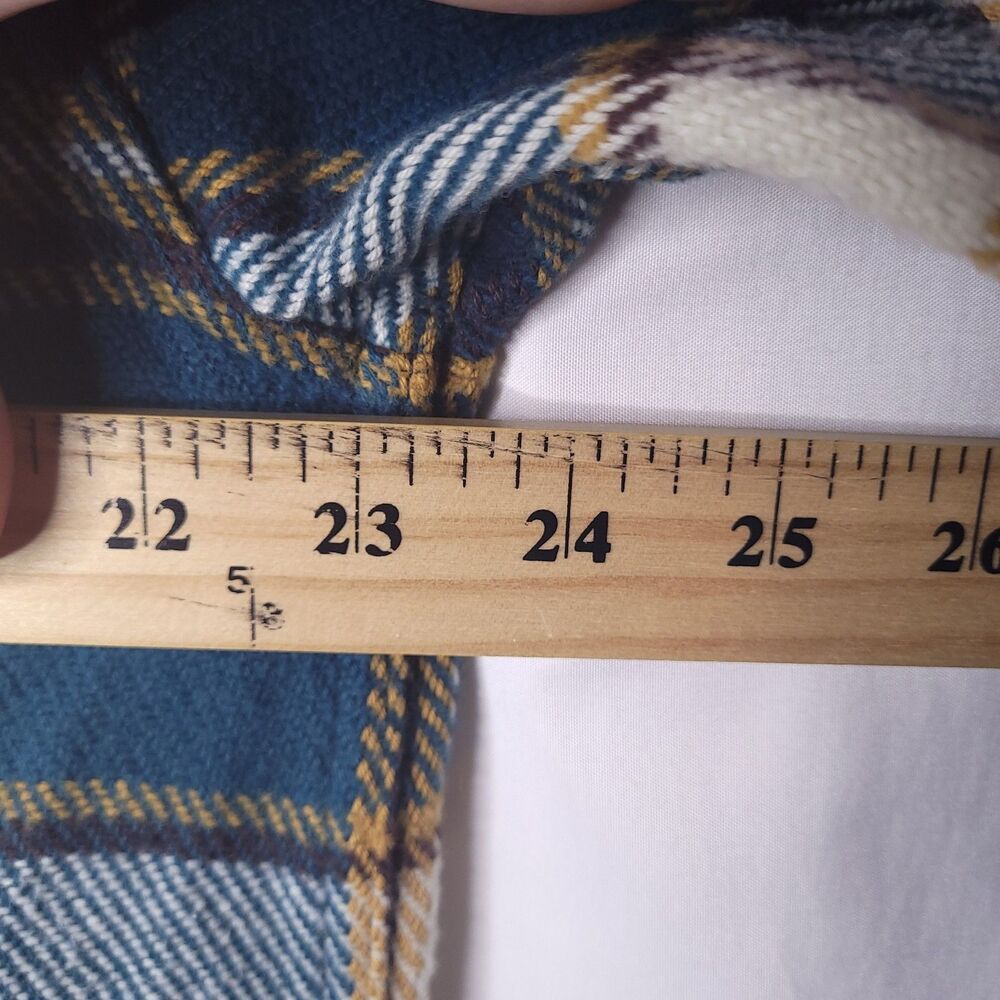 Outerknown Blanket Shirt Mens Large Plaid Green, Burgundy Heavyweight Organic - Picture 8 of 12